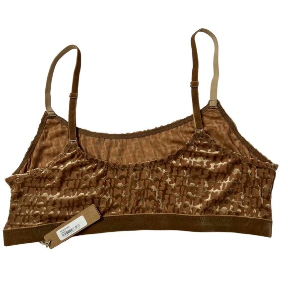 SKIMS Velvet Logo Scoop Bralette Chai Medium - Picture 3 of 11